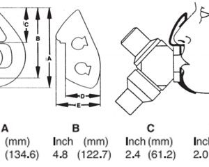 Face Mask, Adult, w/T-valve