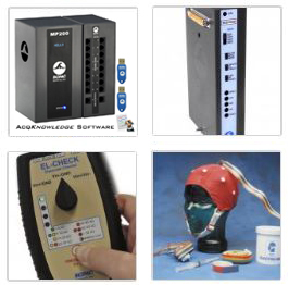 MP200 System + twelve EEG amps and electrode cap
