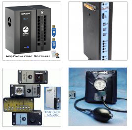 MP200 System + BP transducer & liquid metal strain gauge