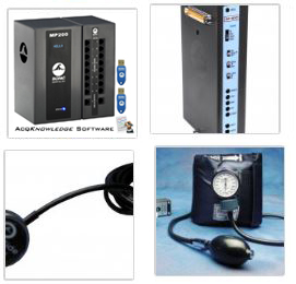 MP200 System + BP cuff transducer & contact microphone