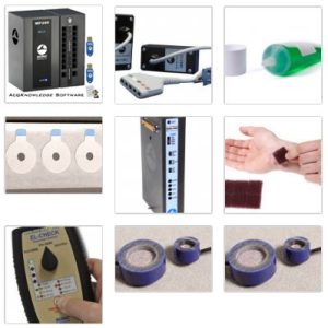 MP200 System + EMG amp, reusable electrodes + impedance checker