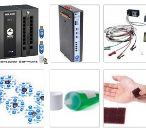 MP200 System + three ECG amps, Multi-lead cable & electrodes