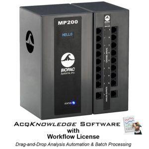 MP200 System with AcqKnowledge | 16-channel DAQ with powerful analysis software and license for drag-and-drop automation