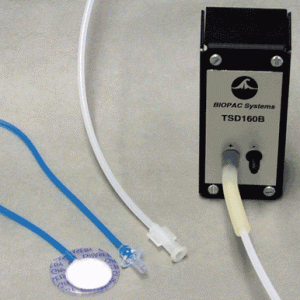 Pressure sensor with Luer lock, tubing, and differential pressure transducer